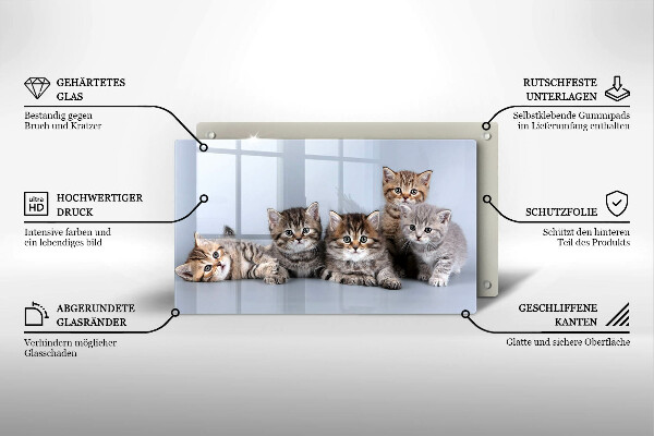Glas Herdabdeckplatte Süße kleine Kätzchen