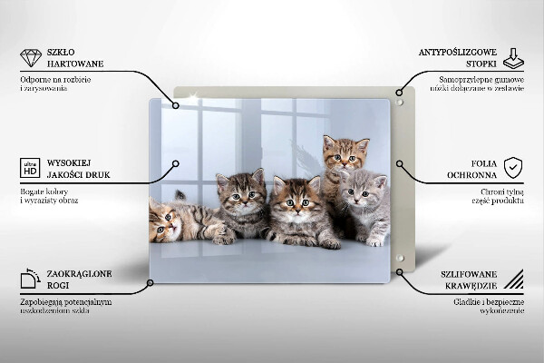 Glas Herdabdeckplatte Süße kleine Kätzchen
