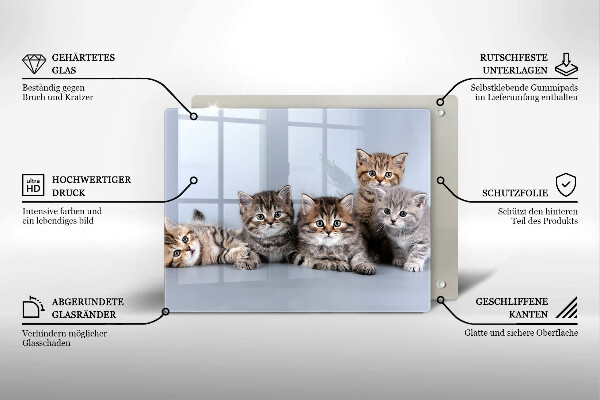 Glas Herdabdeckplatte Süße kleine Kätzchen