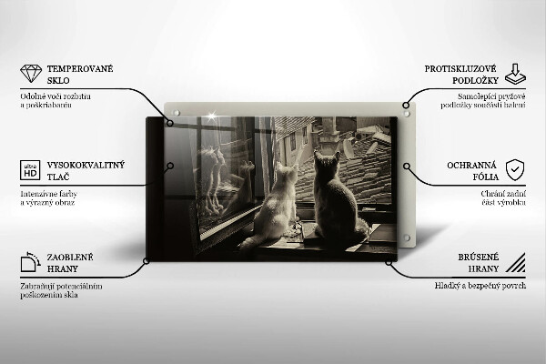 Glas Herdabdeckplatte Katzenstadt und Fenster