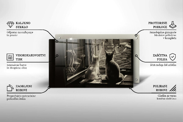 Glas Herdabdeckplatte Katzenstadt und Fenster