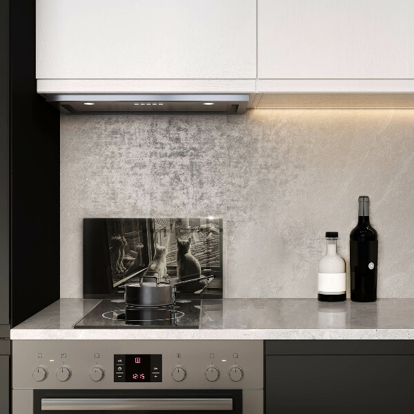 Glas Herdabdeckplatte Katzenstadt und Fenster