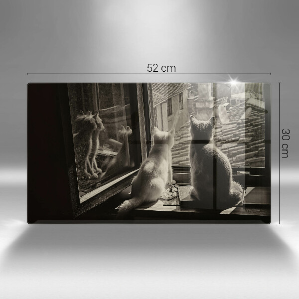 Glas Herdabdeckplatte Katzenstadt und Fenster