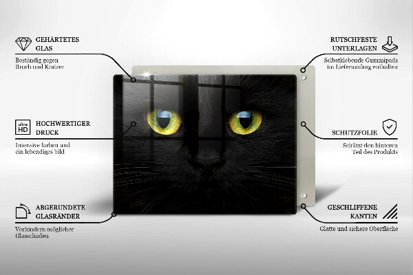 Glas Herdabdeckplatte Tierische Katzenaugen