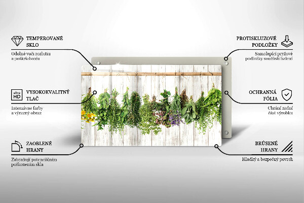 Glas Herdabdeckplatte Getrocknete Kräuter und Pflanzen