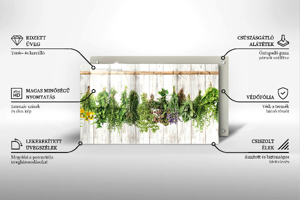 Glas Herdabdeckplatte Getrocknete Kräuter und Pflanzen