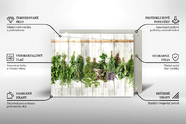 Glas Herdabdeckplatte Getrocknete Kräuter und Pflanzen