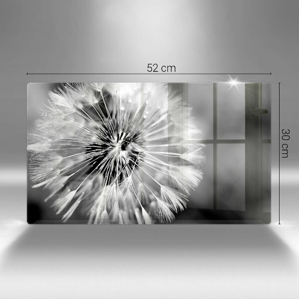 Glas Herdabdeckplatte Ein zarter Löwenzahn