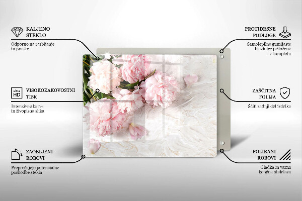 Glas Herdabdeckplatte Zarte Rosenblüten