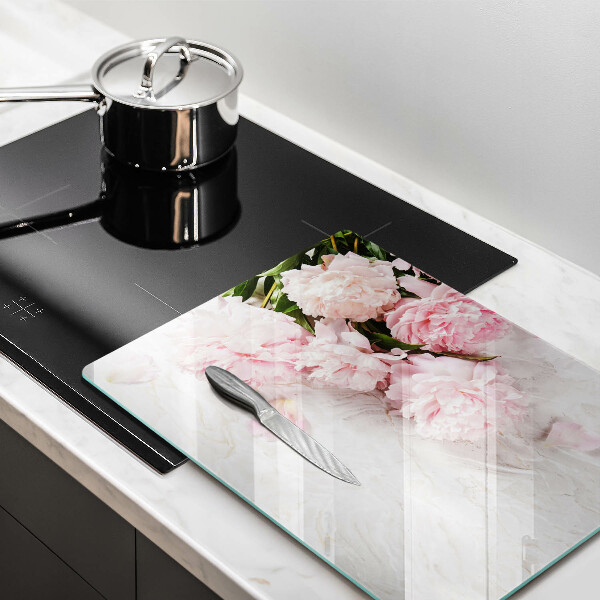 Glas Herdabdeckplatte Zarte Rosenblüten