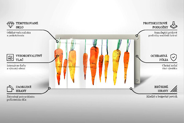 Glas Herdabdeckplatte Karottenillustration