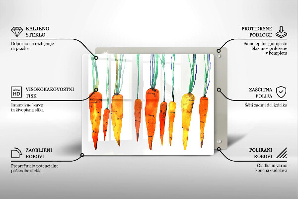 Glas Herdabdeckplatte Karottenillustration