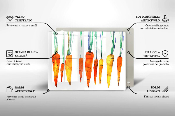 Glas Herdabdeckplatte Karottenillustration