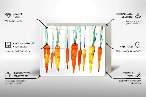 Glas Herdabdeckplatte Karottenillustration