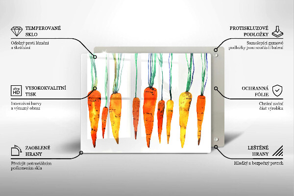 Glas Herdabdeckplatte Karottenillustration