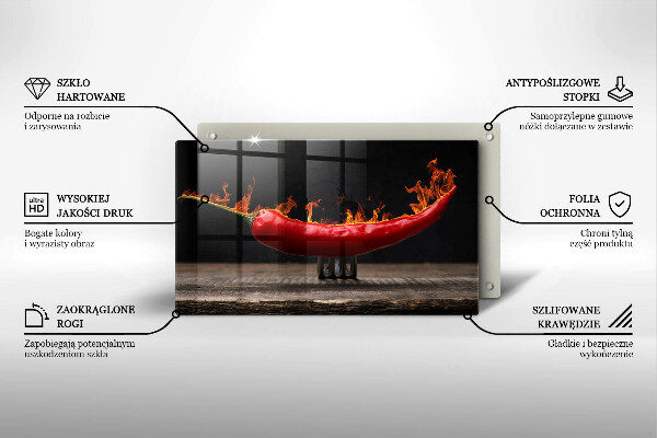 Glas Herdabdeckplatte Scharfe Chilischote