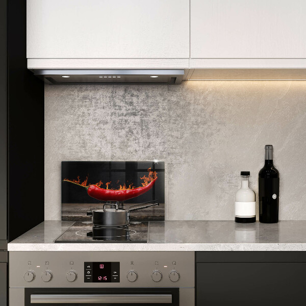 Glas Herdabdeckplatte Scharfe Chilischote