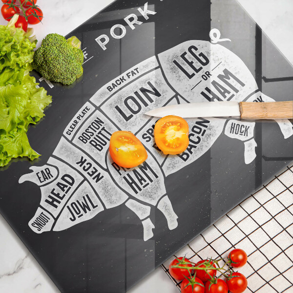 Glas Herdabdeckplatte Schweinefleisch Schweinefleisch