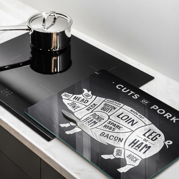 Glas Herdabdeckplatte Schweinefleisch Schweinefleisch