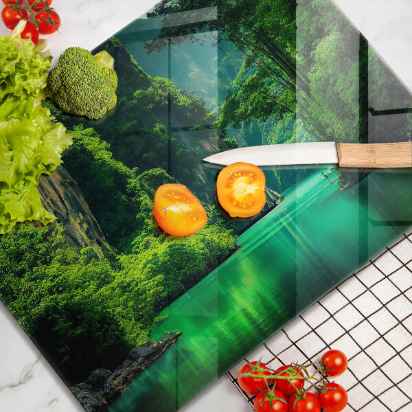 Glas Herdabdeckplatte Lagunenlandschaft