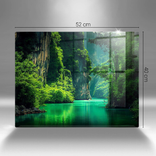 Glas Herdabdeckplatte Lagunenlandschaft