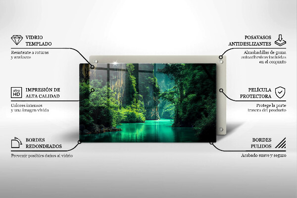 Glas Herdabdeckplatte Lagunenlandschaft