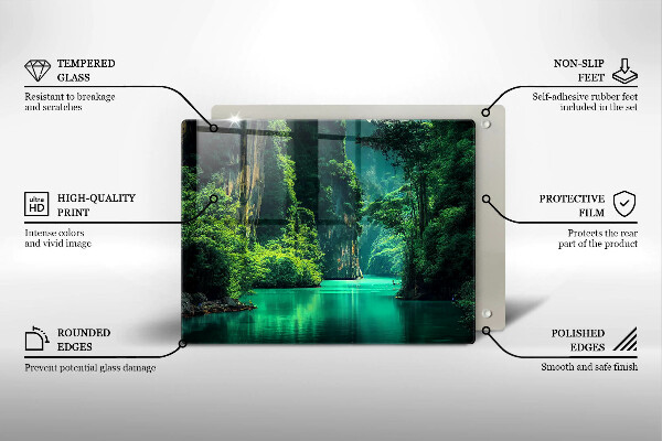 Glas Herdabdeckplatte Lagunenlandschaft