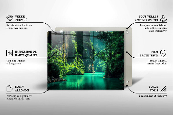 Glas Herdabdeckplatte Lagunenlandschaft