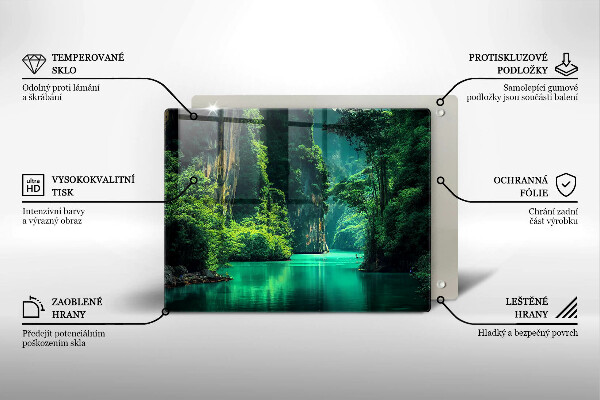 Glas Herdabdeckplatte Lagunenlandschaft