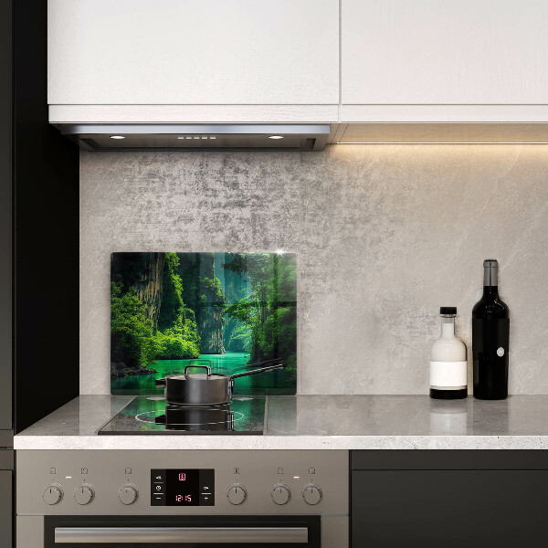 Glas Herdabdeckplatte Lagunenlandschaft