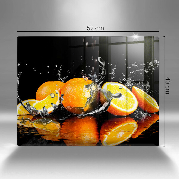 Glas Herdabdeckplatte Saftige Orangenfrucht