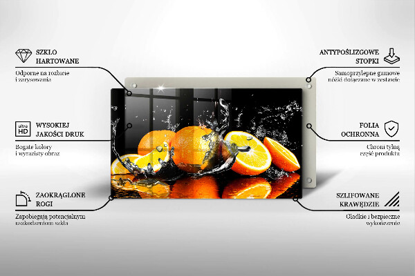 Glas Herdabdeckplatte Saftige Orangenfrucht
