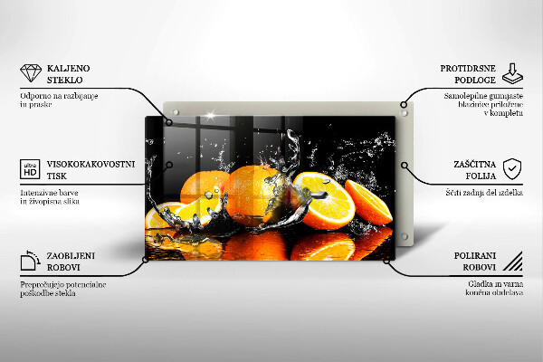 Glas Herdabdeckplatte Saftige Orangenfrucht