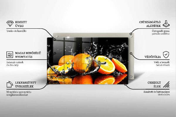 Glas Herdabdeckplatte Saftige Orangenfrucht