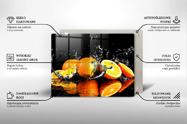 Glas Herdabdeckplatte Saftige Orangenfrucht