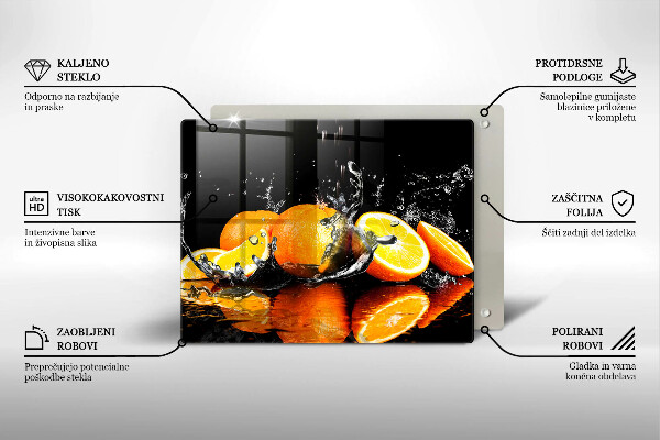 Glas Herdabdeckplatte Saftige Orangenfrucht