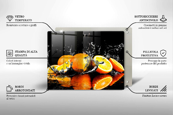 Glas Herdabdeckplatte Saftige Orangenfrucht