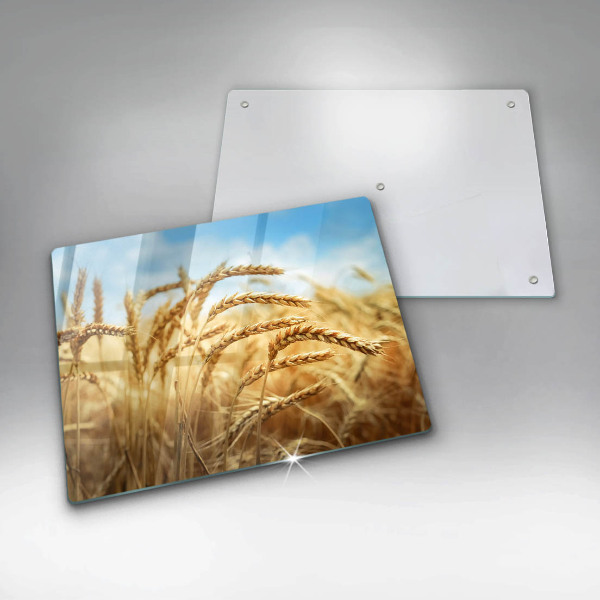 Glas Herdabdeckplatte Getreideähren auf dem Feld