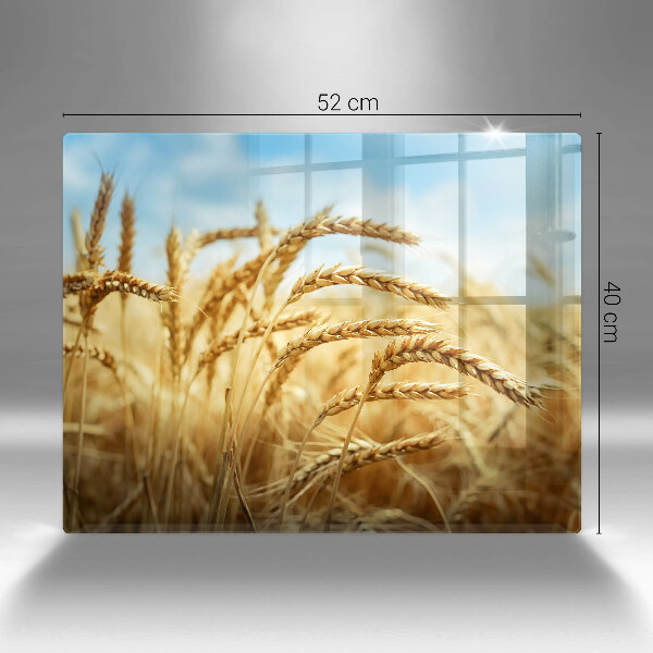 Glas Herdabdeckplatte Getreideähren auf dem Feld