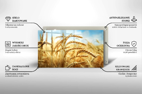 Glas Herdabdeckplatte Getreideähren auf dem Feld