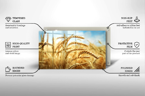 Glas Herdabdeckplatte Getreideähren auf dem Feld