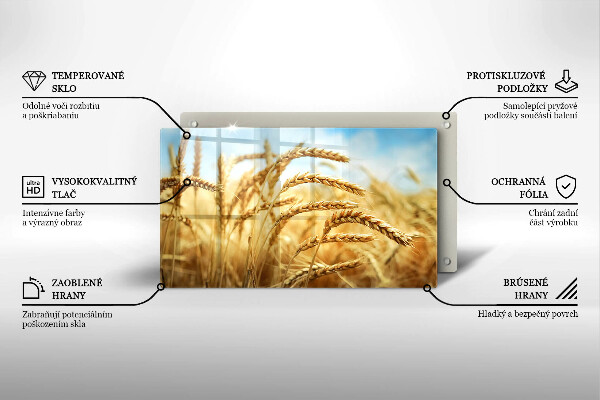 Glas Herdabdeckplatte Getreideähren auf dem Feld