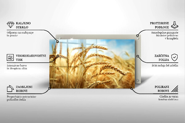 Glas Herdabdeckplatte Getreideähren auf dem Feld