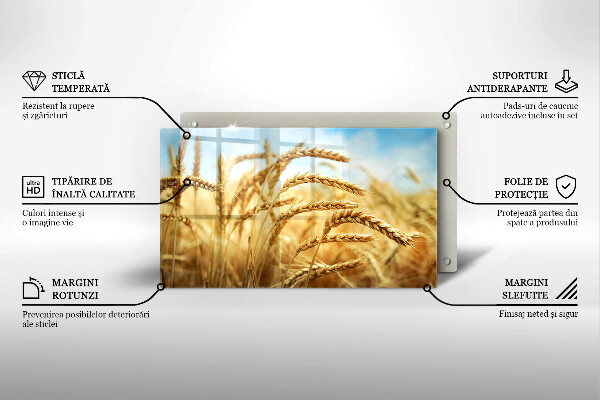 Glas Herdabdeckplatte Getreideähren auf dem Feld