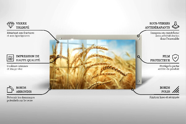 Glas Herdabdeckplatte Getreideähren auf dem Feld