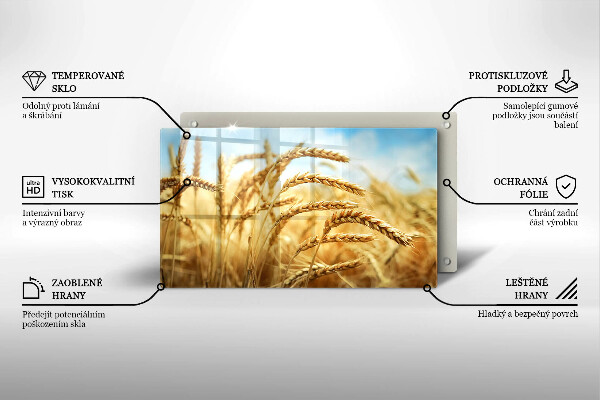 Glas Herdabdeckplatte Getreideähren auf dem Feld