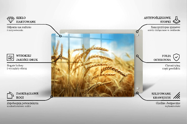 Glas Herdabdeckplatte Getreideähren auf dem Feld