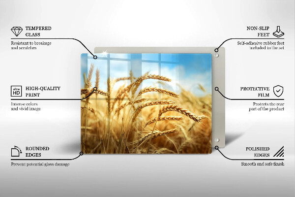 Glas Herdabdeckplatte Getreideähren auf dem Feld