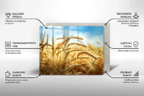 Glas Herdabdeckplatte Getreideähren auf dem Feld