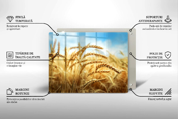 Glas Herdabdeckplatte Getreideähren auf dem Feld
